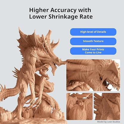 ANYCUBIC ABS-Like Resin 3.0, Upgraded 14K 3D Printer Resin with Enhanced Strength and Toughness, High Precision, Low Odor, Wide Compatibility for All LCD Resin 3D Printers (Beige, 1kg)