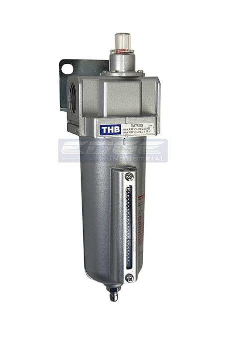 HEAVY DUTY INDUSTRIAL GRADE COALESCING FILTER WITH 0.01u MICRON ELEMENT, 5oz - 11oz METAL BOWL, REMOVES 99.98% MOISTURE, VAPOR AND OIL FROM COMPRESSED AIR LINES, (1/2" NPT, 5oz BOWL)