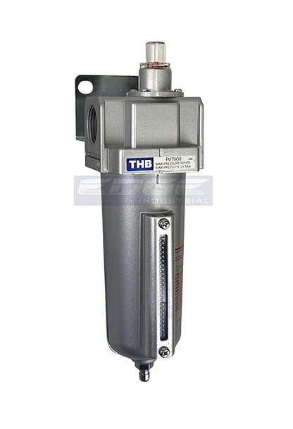 HEAVY DUTY INDUSTRIAL GRADE COALESCING FILTER WITH 0.01u MICRON ELEMENT, 5oz - 11oz METAL BOWL, REMOVES 99.98% MOISTURE, VAPOR AND OIL FROM COMPRESSED AIR LINES, (1/2" NPT, 5oz BOWL)