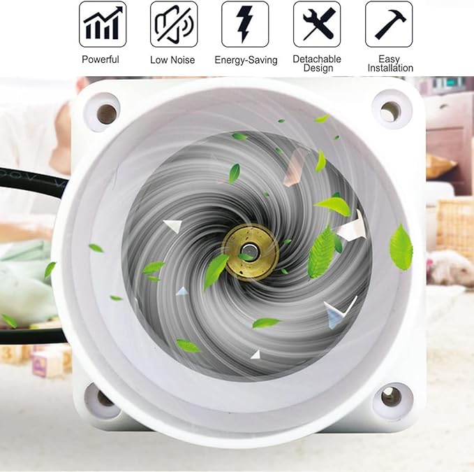 2 Inch Inline Duct Fan with Speed Controller 12V 6w Air Cooling Exhaust Blower for Grow Tent Ventilation System Hydroponics,Black (Color : Adjustable Speed)