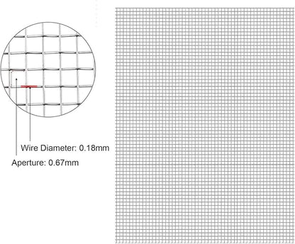 30 Mesh Metal Wire Mesh Screen, Stainless Steel Filter Cloth Roll, Vent Guard Netting for Air Bricks Garden Barriers Window Protection