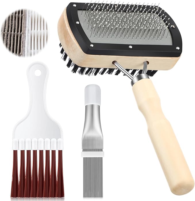Boao 3 Pcs Ac Coil Cleaner Brush Fin Comb Double Sided Refrigerator Air Conditioner Evaporator Condenser Coil Stainless Steel Mini Split Brush Cleaning Kit HVAC Straightener for Ac Unit