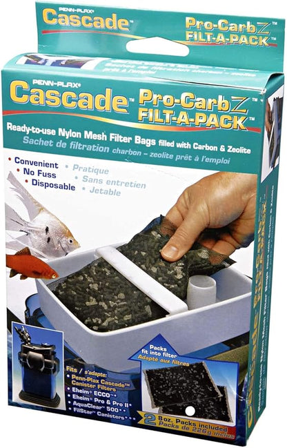 Penn-Plax Cascade 8 Oz Pro-C Mixed Aquarium Canister Filter Media Bag – 2-Pack
