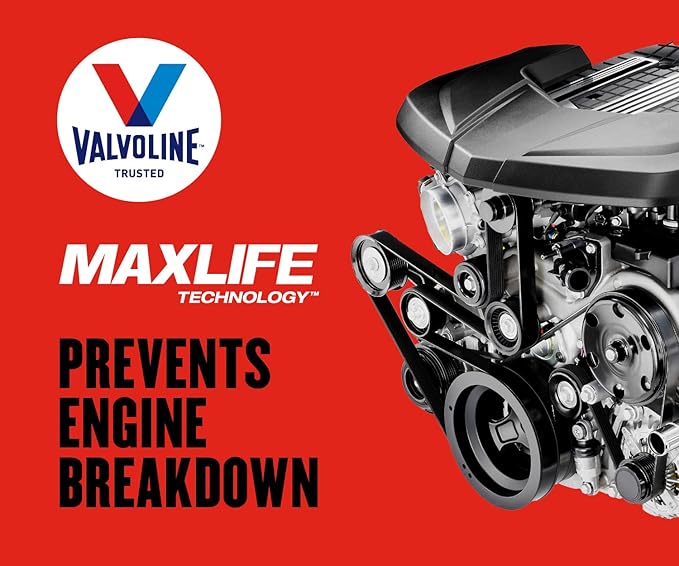 Valvoline Motor Oil, 5W-20, 5 QT | High Mileage | Synthetic Blend | MaxLife Technology | Pack of 2