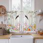 Easter Kitchen Curtains 54 Inch Long 2 Panel Set,Rod Pocket Window Curtains Panels,Spring Farmhouse Watercolor Bunny Eggs Wood Grain Light Filtering Drapery Draperies for Bathroom Bedroom 52"W x 54"L