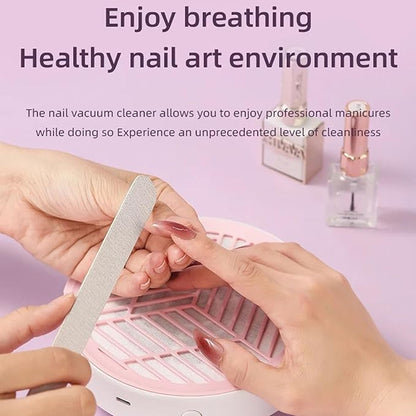 Nail Dust-Collector Filter for Nail Techs, Rechargeable Nail-Dust-Collector Sheets, Low Noise & Ergonomic Handle Design, Powerful Nails-Fan Nails-Tech-Must Haves for Gel Polish, Salon & Home Use