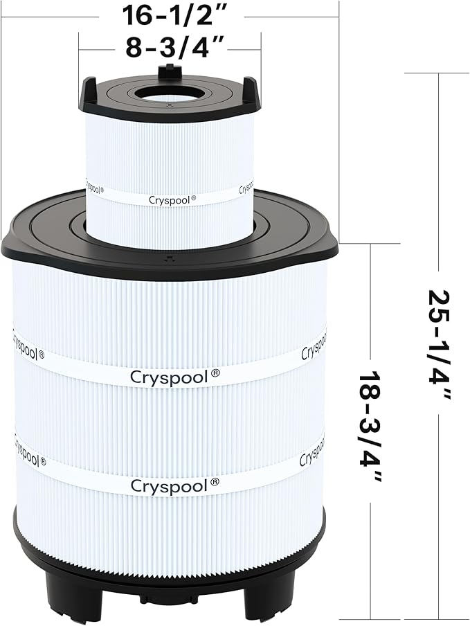 Cryspool S7M120 Inner&Outer Filter Compatible with System 3 S7M120, 25021-0200S & 25022-0201S, SR300, 300 Sq. Ft Pool Filter Cartridge, 1 Set