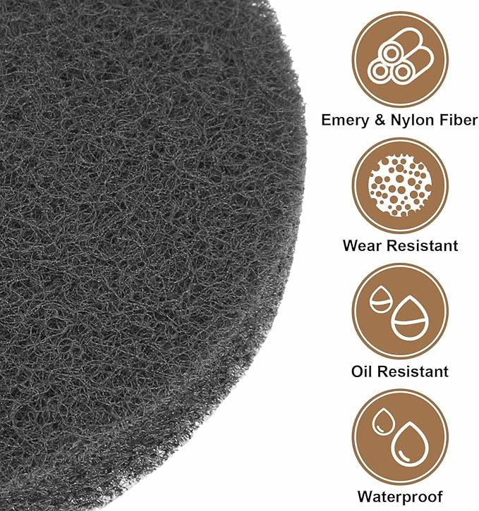 HARFINGTON 24pcs Scrubber Scouring Pads 1200 Grits 4 Inch Drill Power Brush Hoop and Loop Surface Conditioning Disc Drill Scuffing Disc Scrub Pads for Home Kitchen Cleaning, Light Gray