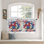 Independence Day Kitchen Tier Curtains 36 Inch Long 2 Panel Set,Rod Pocket Half Window Curtains Over Sink,4 of July Rose Wooden Grain Vintage Light Filtering Short Drapes Cafe 27.5"W x 36"L