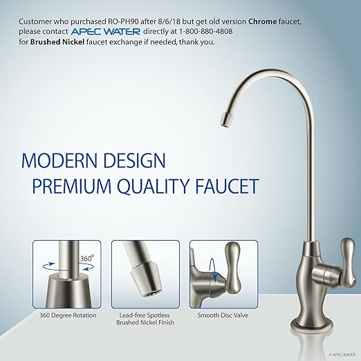 APEC WATER | Reverse Osmosis Water Filter, Alkaline 6-Stage RO System, pH+ Remineralization for Natural Spring Taste, Under Sink Filter WQA Certified to Remove 1K+ Impurities, 90 GPD - RO-PH90