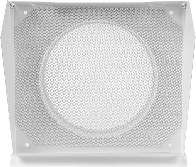 Vent Systems 8" Inch Exhaust Vent Cover with Rubber Gasket - White Galvanized Steel - Robust and Weatherproof Outdoor Air Exhaust Box - Duct or Surface Mounting - Rain and Snow Protection
