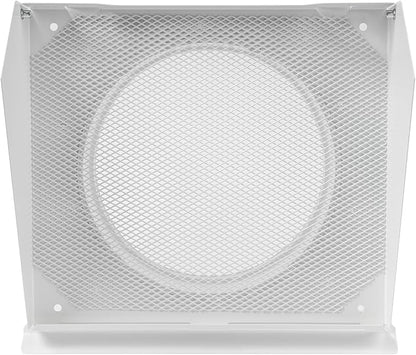 Vent Systems 8" Inch Exhaust Vent Cover with Rubber Gasket - White Galvanized Steel - Robust and Weatherproof Outdoor Air Exhaust Box - Duct or Surface Mounting - Rain and Snow Protection