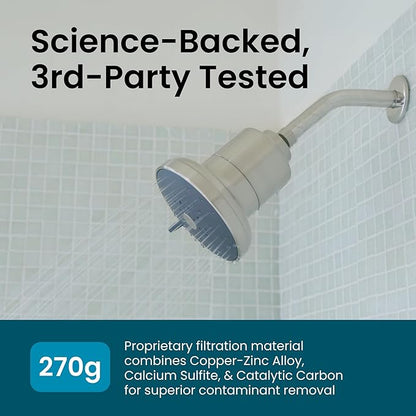 AquaTru Shower - High Pressure Shower Filter Removes Impurities from Hard Water to Support Healthy Skin, Scalp, Hair, Reduce Breakage, and Enhance Your Beauty and Self-Care Routine (Brushed Nickel)
