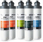 iSpring F5DS-PB Full Filter Replacement Set for DS4B-PB & DS4S-PB Bottleless Water Dispensers, Includes 2x FPDS, 1x FGKDS, 1x FCPBDS and 1x FTDS, Up to 12 Months Based on Usage & Water Quality