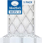 16x25x1 Air Filter MERV 8 (5-Pack) TRION Air Bear Pleated HVAC Air Filters Replacement (Actual Size: 15.50 x 24.50 x 0.75 Inches)