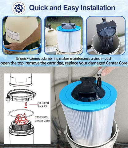 LAIKOU 59053800 Center Core Replacement Part for Clean & Clear RP Filter CC 150, 175 and 200 Square Feet EC- 160317 160318 CCRP150 CCRP200 Pool and Spa Cartridge Filter Part