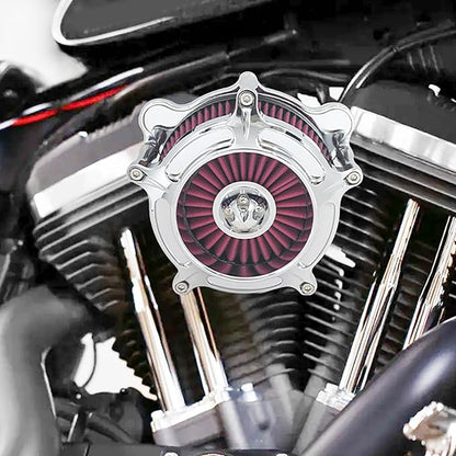 HDBUBALUS Motorcycle CNC Spike Air Cleaner Air Filter Intake System Filter (C-For Touring Trike 08-16, Softail 16-17,Dyna 17)