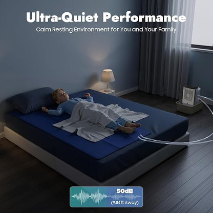 Bepritm Bed Cooling System, 6W Mattress Water Cooling Bed Pad with LCD Panel, Single Size Water Bed Cooler 50dB Low Noise for Bedroom, Student Dorm, Home (63 x 27.5in)