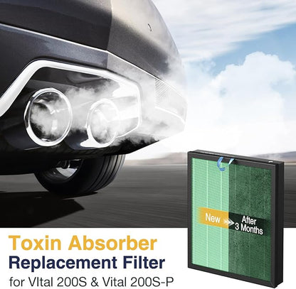 Vital 200S-P Toxin Absorber Replacement Filter for LEVOIT Vital 200S Vital 200S-P Air Purifier,V-ital-200S-RF-TX(LRF-V201-GUS), Green, 2 Pack