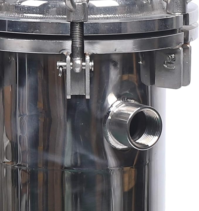 1" NPT Fluid Filter, 304 Stainless Steel - 2 Bag Filter Housing, 150PSL High Pressure Filtration System, 10t/h High Pressure Filter Available for Whole House