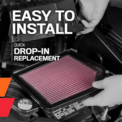 K&N High-Flow Original Lifetime Engine Air Filter: Increase Power: Premium, Washable: Compatible with 2006-2016 Lexus/Toyota: ES250, ES350h, Camry, Venza, 33-2370