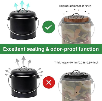 15 Packs of Kitchen Compost Bin Filters, Coconut Shell Made of Coconut Palm Material, Up to 7.25 Inches Fits Most Countertop Compost Bins
