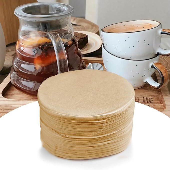 CEYAZYE 200 PCS Round Coffee Filter Paper, 56 mm Disposable Coffee Filters, Moka Coffee Pot Filter for Espresso Machine Portafilter Moka Pot, Quality Material Paper Fiber Heat Resistance