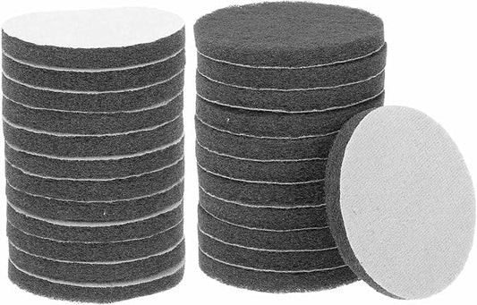 HARFINGTON 24pcs Scrubber Scouring Pads 1200 Grits 4 Inch Drill Power Brush Hoop and Loop Surface Conditioning Disc Drill Scuffing Disc Scrub Pads for Home Kitchen Cleaning, Light Gray
