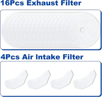(20 Pack) Dryer Intake & Exhaust Vent Filter Set - 16 Intake + 4 Vent Air Filters for Efficient Lint Trapping & Fire Prevention - Fits Most Dryers