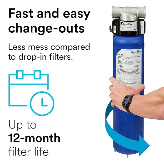 3M Aqua-Pure Whole House Sanitary Quick Change Water Filter System AP904, Reduces Sediment, Chlorine Taste and Odor, and Scale, Heavy Duty, 100,000 Gallon