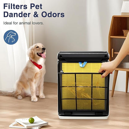 Vital 100S Pet Care Replacement Filter Compatible with LEVOIT Vital 100S and 100S-P Air Purifier, Vital 100S-P Pet Care Filter for Vital 100S-RF-PA, LRF-V102-YUS, 2 Pack, Yellow