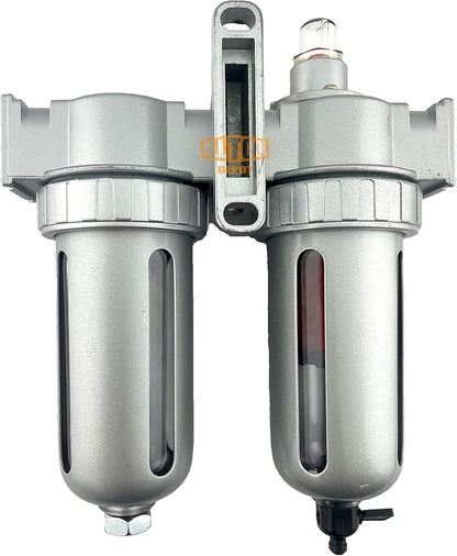 3/8" NPT MID FLOW 2 Stages Coalescing Filter Desiccant Dryer System For Compressed Air Lines, Poly Bowls, Great For Paint Spray And Plasma Cutter