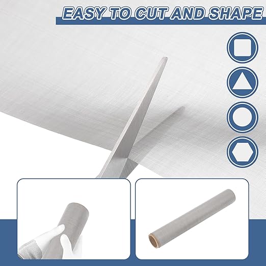 uxcell 300 Mesh 118" x 10" Woven Wire Mesh, 316 Stainless Steel Air Vent Filter Screen, Window Screen Mesh for DIY Projects Vents Cover Filtration Animals Fence