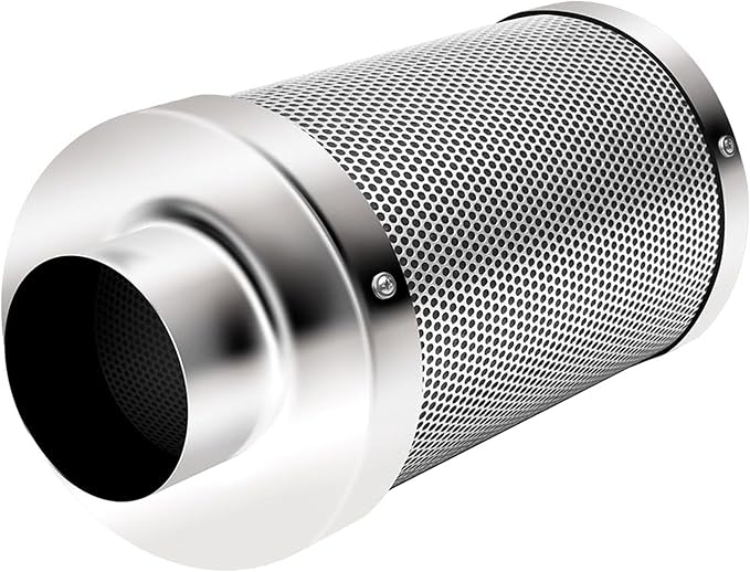 iPower 6" Air Carbon Filter for Inline Duct Fan, Intake and Exhaust Fans, with Premium Australia Virgin Charcoal, Silver
