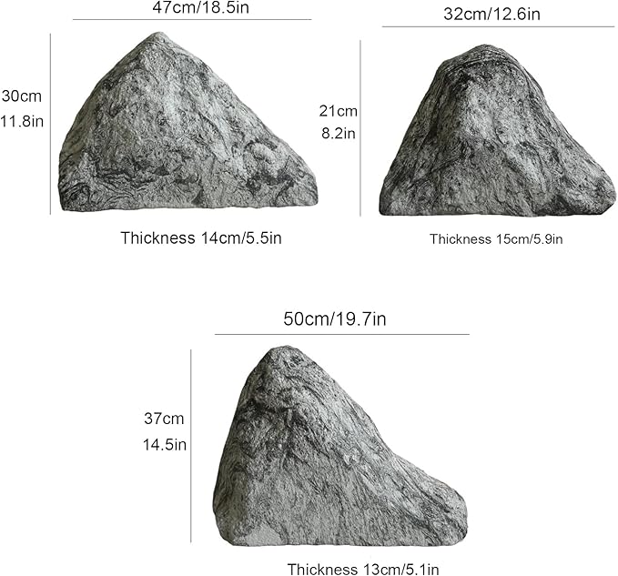 Outdoor Fake Rock Cover Realistic Lightweight Fiberglass Artificial Landscape Boulder Enclosure Protection Dome for Well Pump Septic Tank Electrical Boxes R (I)