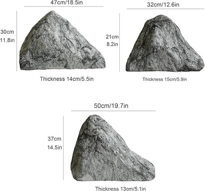 Outdoor Fake Rock Cover Realistic Lightweight Fiberglass Artificial Landscape Boulder Enclosure Protection Dome for Well Pump Septic Tank Electrical Boxes R (I)