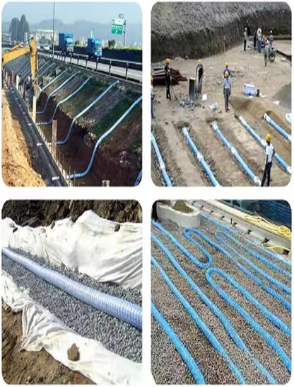 French Drain Pipe for Garden Lawn - 8cm (3in) Perforated Drainage Pipe, Soft Infiltration System for Yard, House, Construction Site, Sidewalk - 5m (16.4ft)