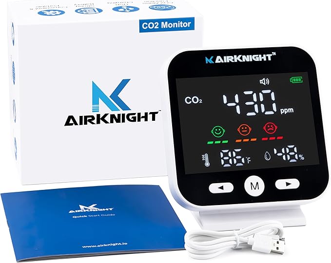CO2 Monitor Indoor with Bonus Humidity & Temperature Readings | Carbon Dioxide Meter, Homebrewing - Carbon Dioxide Detector, Portable CO2 Detector, CO2 Meter Indoor, CO2 Sensor