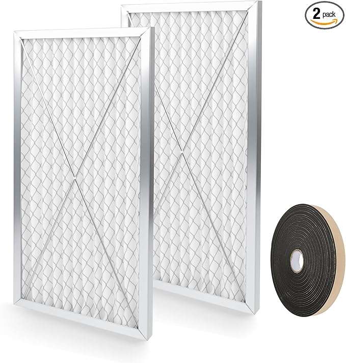 708732 24x12x1 Electrostatic Outer Air Filter Compatible with JET AFS-1000B & AFS-1000C Filtration Systems, 2 Pack, with A Roll of Sealing Sponge Tape