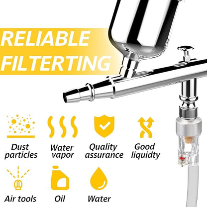 Honoson 3 Pcs 3 Pcs Airbrush In-line Water Trap Mini Air Filter Connect Separator for Connects Directly Onto Airbrushes and Hoses with 1/8 Bsp Threads