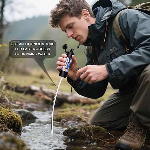 Straw Water Filter 5 Pack – Outdoor Camping & Hiking Survival Gear Kit for Family Use, Ultra-Light Personal Filter Straws for Backpacking, Travel, Bug-Out Bags and Emergency Preparedness
