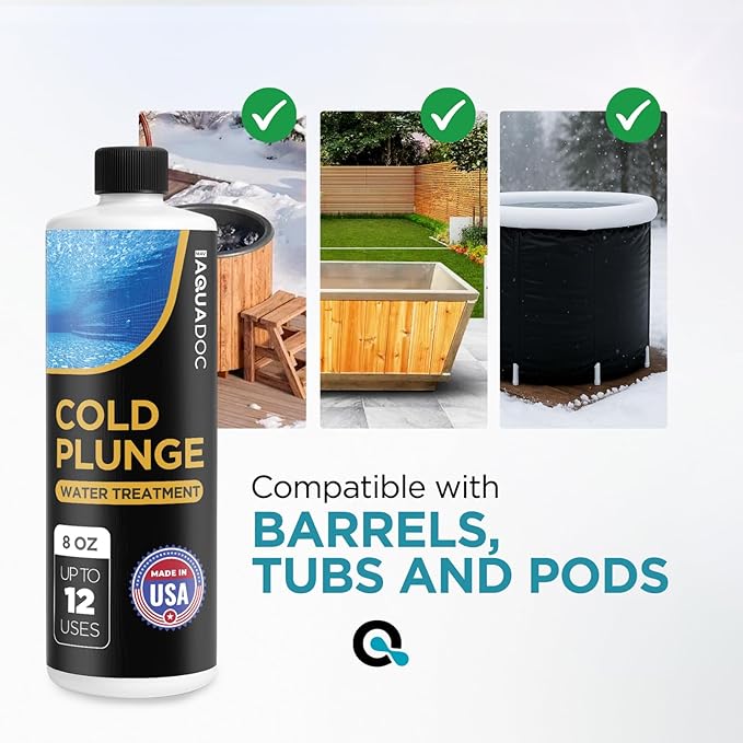 AquaDoc Cold Plunge Water Treatment - 8oz - Ice Bath Cleaner and Water Stabilizer - Cold Plunge Weekly Treatment for Fresh Water - Made in USA