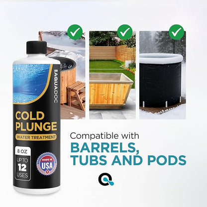 AquaDoc Cold Plunge Water Treatment - 8oz - Ice Bath Cleaner and Water Stabilizer - Cold Plunge Weekly Treatment for Fresh Water - Made in USA