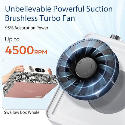 Makartt Nail Dust Collector - Nail Fan Dust Collector Nail Tech Quiet Vacuum, Professional Cordless Rechargeable Extractor, Easy to Clean with Powerful Suction, LCD & Reusable Filter (DACCAL)