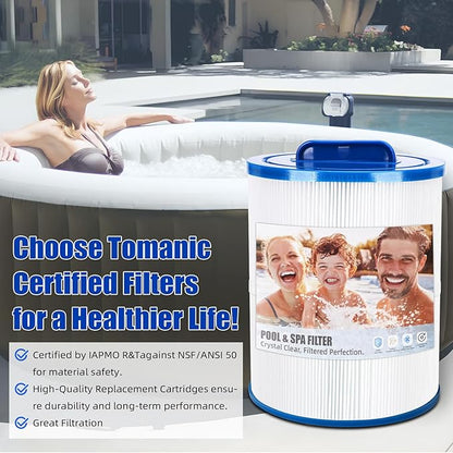 2 Pack SPA Filter Cartridge 6CH-502 Compatible with Artesian Spas 50, 06-0006-12, 06-0005-12, Filbur FC-0311, Pleatco PAS50SV-F2M, Certified with NSF50 for Material Safety, Hot Tub Filters