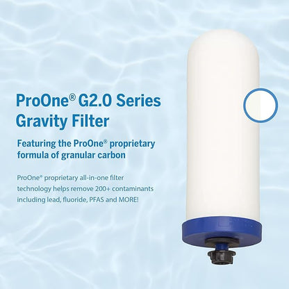 ProOne 9-Inch Gravity Water Filter Replacement G-Series 4-Pack - Universally Compatible with Gravity Water Filter Systems - NSF/ANSI Certified to Reduce Lead, Reduce Microplastics, & Total PFAS
