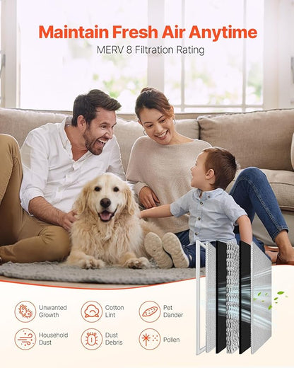 VEVOR Electrostatic Air Filter, 16x25x1 inch Washable & Reusable Aluminum AC/HVAC Furnace Filter, MERV 8 Long Lifetime, Healthier Home or Office (Actual Size: 15.5 x 24.65 x 0.82 in)