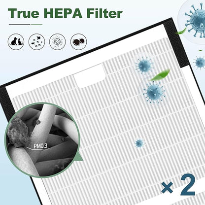IAF-H-100C Replacement Filter, Compatible with Idy-lis IAP-10-200, IAP-10-280 Air Purifiers, 2 H13 True HEPA Filters + 4 Activated Carbon Pre-filters