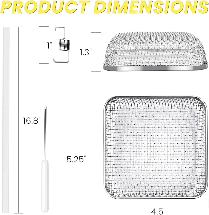 SheeChung RV Furnace Vent Screen, Flying Insect Screen Water Heater Cover for Camper, 4.5 x 4.5 x 1.3 Inch and RV Water Filter 4 Pack with Flexible Hose Protector