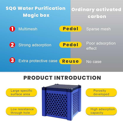 Water Trough Filter 2.0 Eco Aquarium Water Purifier Cube with Honeycomb Charcoal for Fish Tanks, Horse Troughs, Livestock & Stock Tanks